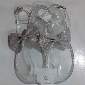 RHINESTONE JELLY SANDALS SZ 10